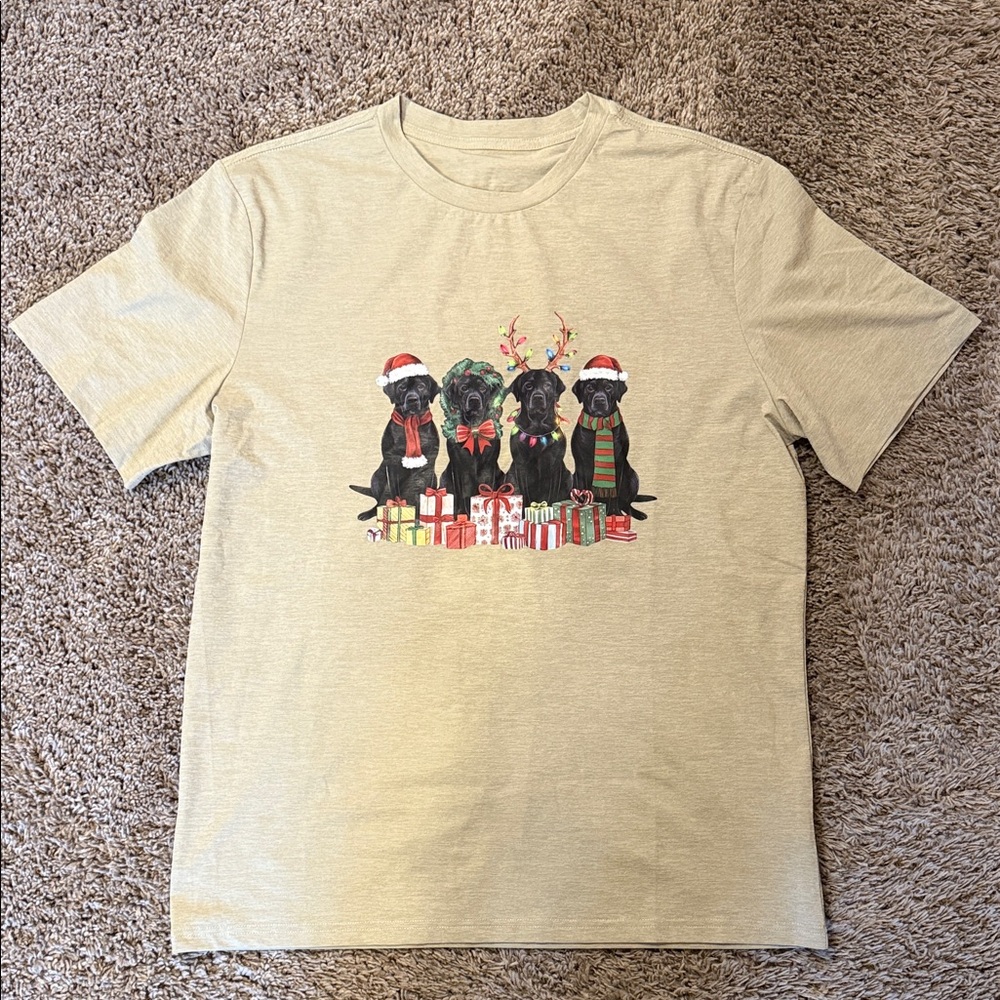 Christmas Men’s Black Labrador Dog Shirt